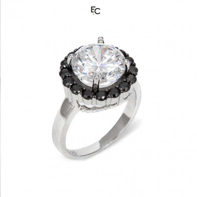 Set in sterling silver with black and white Zircon stones (01-2113)