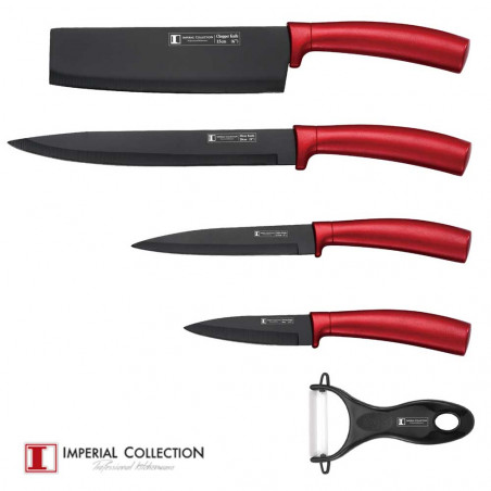 Imperial Collection knives set SHN4 - set of 4 ceramic coating knives and 1 ceramic peeler