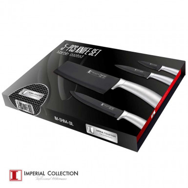 SILVER: Imperial Collection knives set SHN4 - set of 4 ceramic coating knives and 1 ceramic peeler