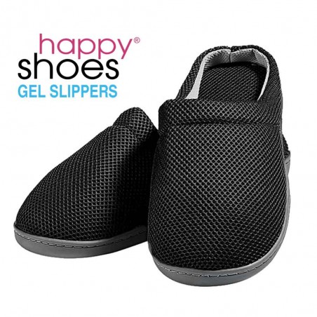 Happy Shoes Gel Slippers - anatomic slippers with bamboo and gel sole in black