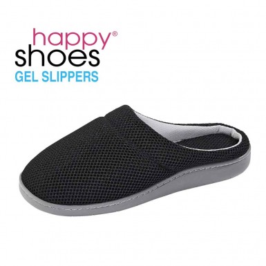 Happy Shoes Gel Slippers - anatomic slippers with bamboo and gel sole in dark grey