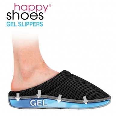 Happy Shoes Gel Slippers - anatomic slippers with bamboo and gel sole in dark grey