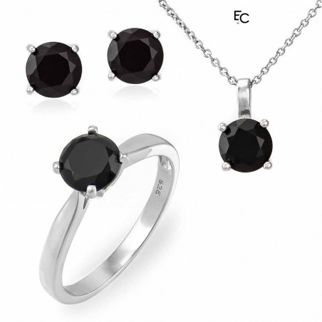 Set in sterling silver with black Zircon stones (01-2491BLK)