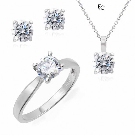 Set in sterling silver with white Zircon stones (01-2491WHT)